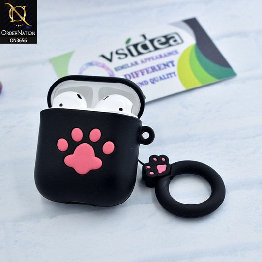 Apple Airpods 1 / 2 Cover - Black - New Trending 3D Cartoon Claw Soft Silicone Airpods Case