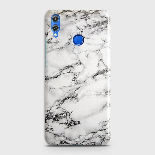 Huawei Honor 8C Cover - Matte Finish - Trendy Mysterious White Marble Printed Hard Case with Life Time Colors Guarantee