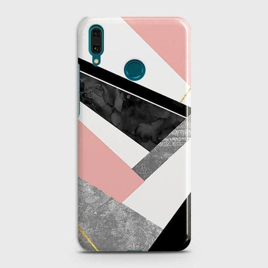 Huawei Honor Play Cover - Matte Finish - Geometric Luxe Marble Trendy Printed Hard Case with Life Time Colors Guarantee