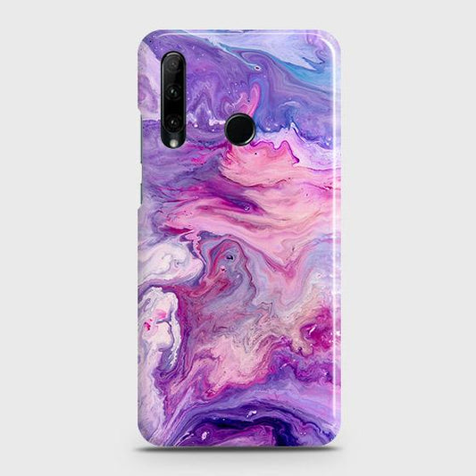 Honor 20 lite Cover - Chic Blue Liquid Marble Printed Hard Case with Life Time Colors Guarantee