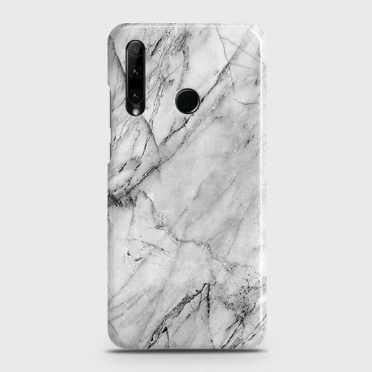 Honor 20 lite Cover - Matte Finish - Trendy White Marble Printed Hard Case with Life Time Colors Guarantee