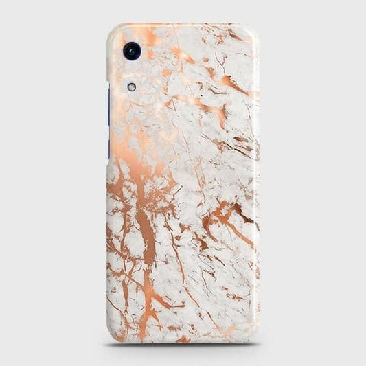 Honor 8A Without Sensor Cut Cover - In Chic Rose Gold Chrome Style Printed Hard Case with Life Time Colors Guarantee