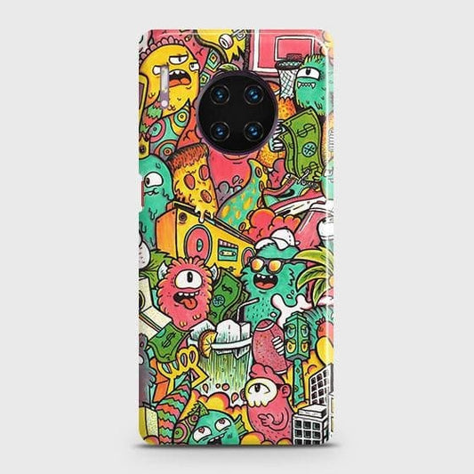 Huawei Mate 30 Pro Cover - Matte Finish - Candy Colors Trendy Sticker Collage Printed Hard Case with Life Time Colors Guarantee
