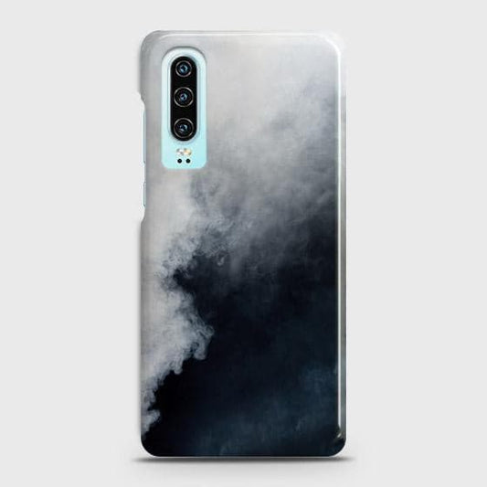 Huawei P30 Cover - Matte Finish - Trendy Misty White and Black Marble Printed Hard Case with Life Time Colors Guarantee