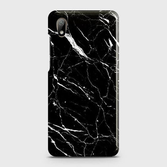 Honor 8S 2020 Cover - Trendy Black Marble Printed Hard Case with Life Time Colors Guarantee