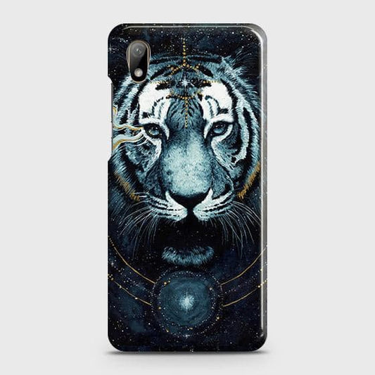 Huawei Y5 2019 Cover - Vintage Galaxy Tiger Printed Hard Case with Life Time Colors Guarantee