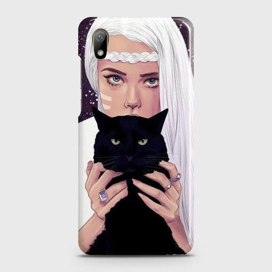 Honor 8S 2020 Cover - Trendy Wild Black Cat Printed Hard Case with Life Time Colors Guarantee b63