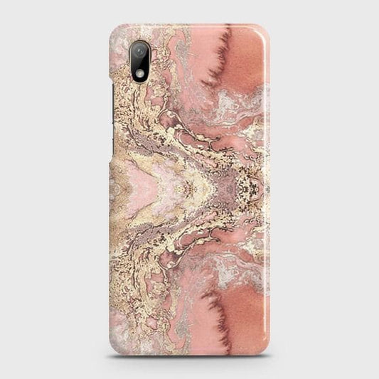 Honor 8S 2020 Cover - Trendy Chic Rose Gold Marble Printed Hard Case with Life Time Colors Guarantee