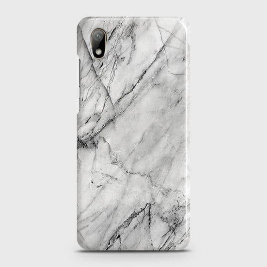 Honor 8S 2020 Cover - Matte Finish - Trendy White Floor Marble Printed Hard Case with Life Time Colors Guarantee - D2