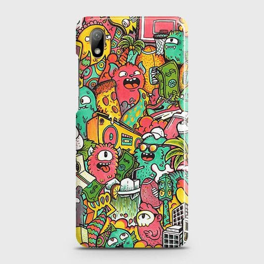 Honor 8S 2020 Cover - Matte Finish - Candy Colors Trendy Sticker Collage Printed Hard Case with Life Time Colors Guarantee