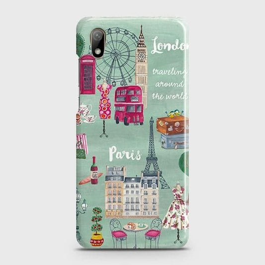 Honor 8S 2020 Cover - Matte Finish - London, Paris, New York ModernPrinted Hard Case with Life Time Colors Guarantee