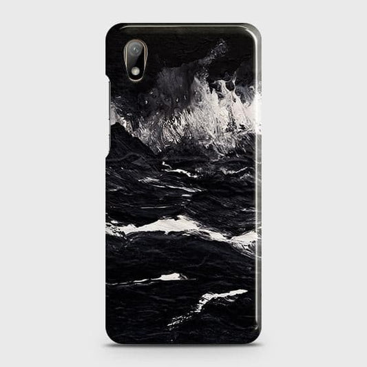 Honor 8S 2020 Cover - Black Ocean Marble Trendy Printed Hard Case with Life Time Colors Guarantee