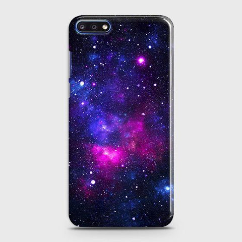 Huawei Y7 Pro 2018 Cover - Dark Galaxy Stars Modern Printed Hard Case with Life Time Colors Guarantee