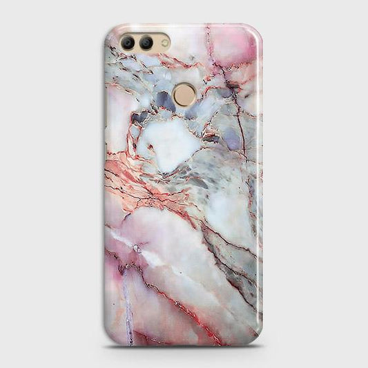 Huawei Y9 2018 Cover - Violet Sky Marble Trendy Printed Hard Case with Life Time Colors Guarantee
