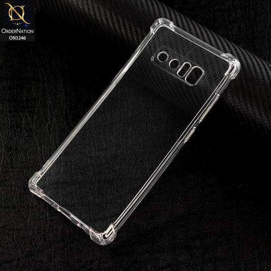 Samsung Galaxy Note 8 Cover - Soft 4D Design Shockproof Silicone Transparent Clear Camera Protection Case