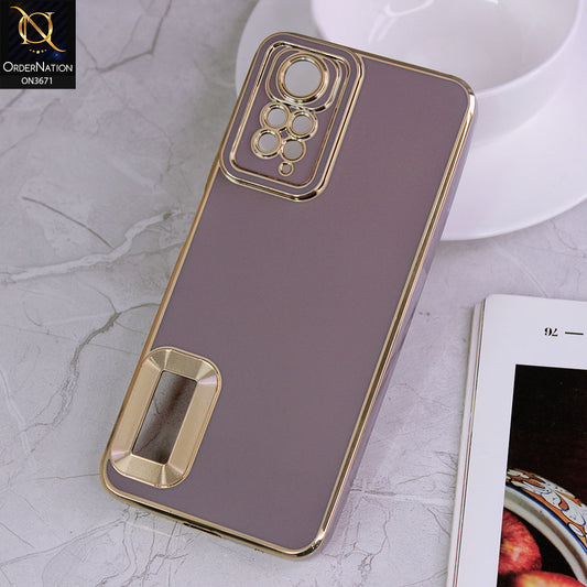 Xiaomi Redmi Note 11 Cover - Mauve - All New Electroplating Borders With Logo Hole Protective Soft Silicon Case
