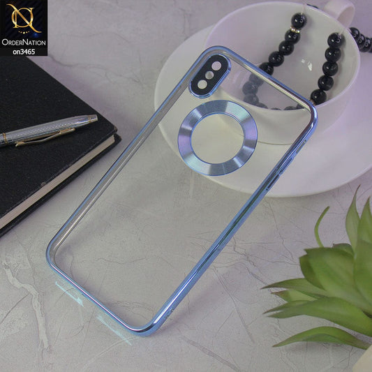 iPhone XS Max Cover - Sierra Blue - Soft Color Borders Logo Hole With Camera Protection Clear Back Case