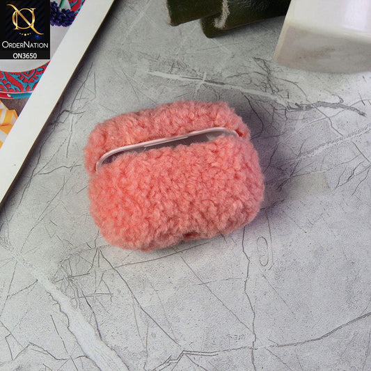 Apple Airpods 3rd Gen 2021 Cover - Pink - New Trending Warm Winter Plush Hard Silicone Airpods Case