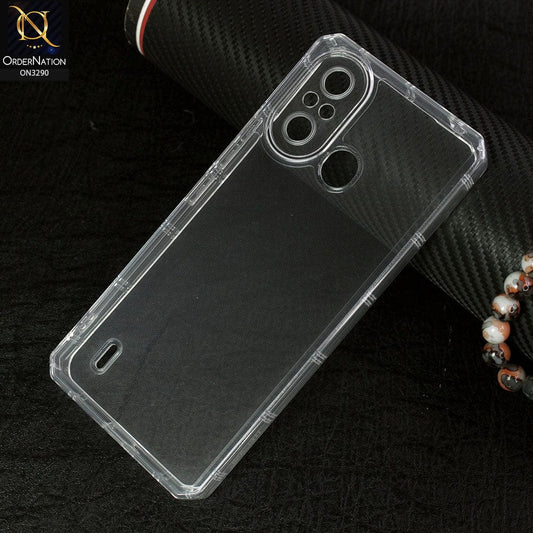 Itel A58 Cover -  Four Sided Airbag  Clear Transparent Soft Case