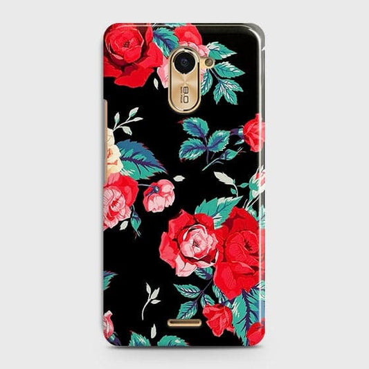 Infinix Hot 4 / Hot 4 Pro Cover - Luxury Vintage Red Flowers Printed Hard Case with Life Time Colors Guarantee
