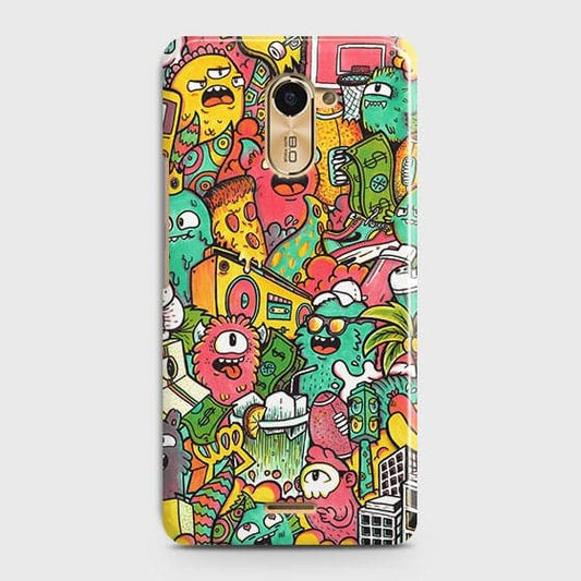 Infinix Hot 4 / Hot 4 Pro Cover - Matte Finish - Candy Colors Trendy Sticker Collage Printed Hard Case with Life Time Colors Guarantee