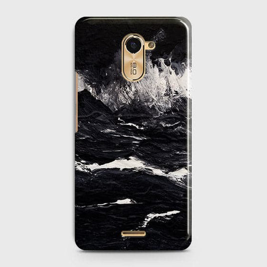 Infinix Hot 4 / Hot 4 Pro Cover - Black Ocean Marble Trendy Printed Hard Case with Life Time Colors Guarantee