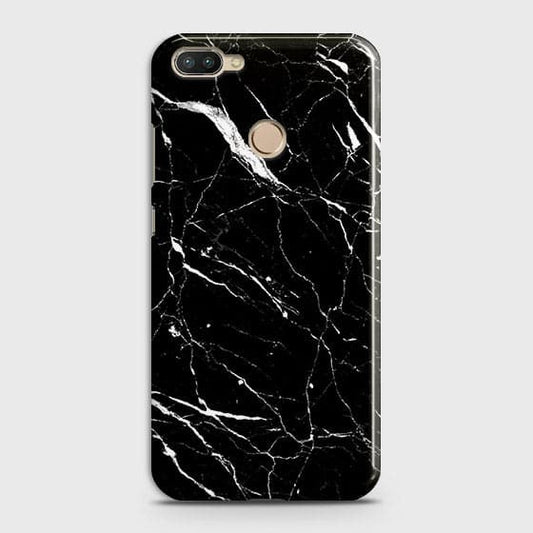 Infinix Hot 6 Pro Cover - Trendy Black Marble Printed Hard Case with Life Time Colors Guarantee