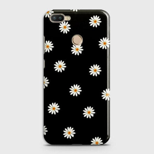 Infinix Hot 6 Pro Cover - Matte Finish - White Bloom Flowers with Black Background Printed Hard Case with Life Time Colors Guarantee