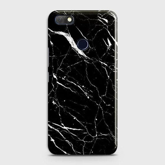 Infinix Note 5 Cover - Trendy Black Marble Printed Hard Case with Life Time Colors Guarantee