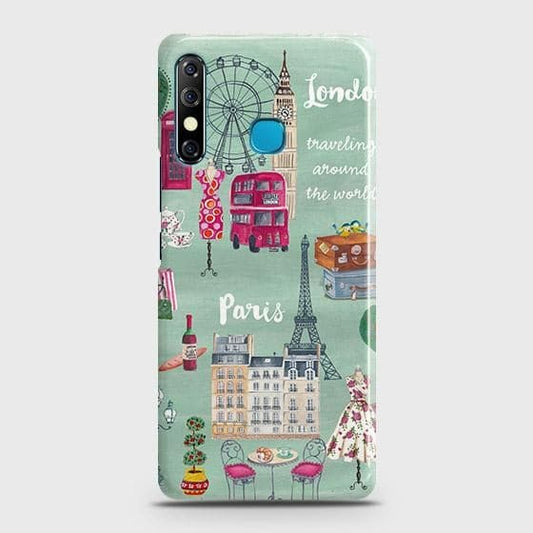 Infinix Hot 8 Cover - Matte Finish - London, Paris, New York Modern Printed Hard Case with Life Time Colors Guarantee