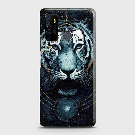 Infinix Hot 9 Pro Cover - Vintage Galaxy Tiger Printed Hard Case with Life Time Colors Guarantee ( Fast Delivery )