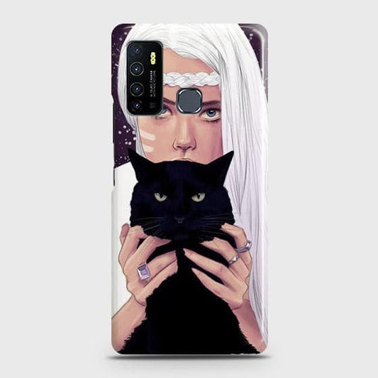 Infinix Hot 9 Cover - Trendy Wild Black Cat Printed Hard Case with Life Time Colors Guarantee