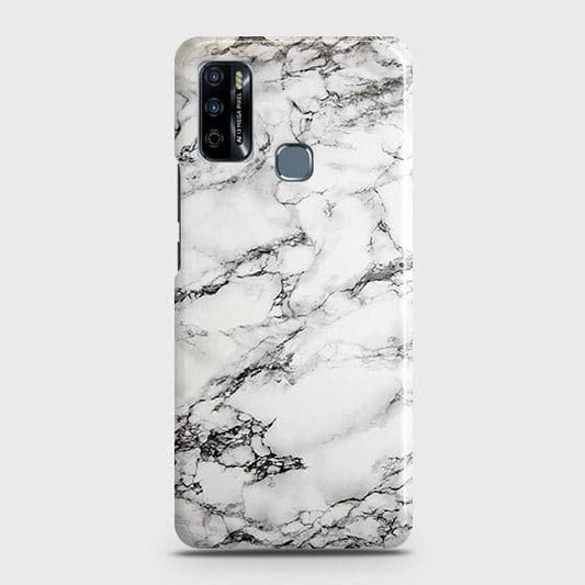 Infinix Hot 9 Play Cover - Matte Finish - Trendy Mysterious White Marble Printed Hard Case with Life Time Colors Guarantee(b45)