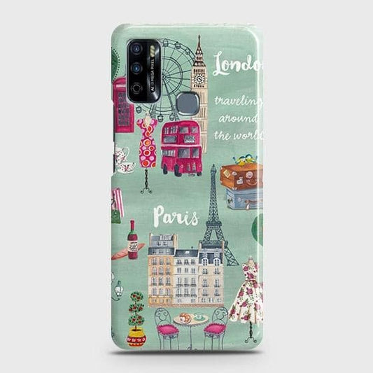 Infinix Hot 9 Play Cover - Matte Finish - London, Paris, New York ModernPrinted Hard Case with Life Time Colors Guarantee