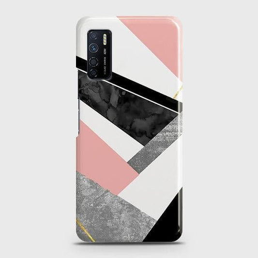 Infinix Note 7 Lite Cover - Matte Finish - Geometric Luxe Marble Trendy Printed Hard Case with Life Time Colors Guarantee
