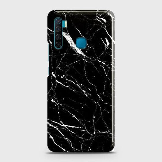 Infinix S5 Cover - Trendy Black Marble Printed Hard Case with Life Time Colors Guarantee