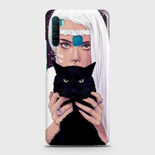 Infinix S5 Cover - Trendy Wild Black Cat Printed Hard Case with Life Time Colors Guarantee