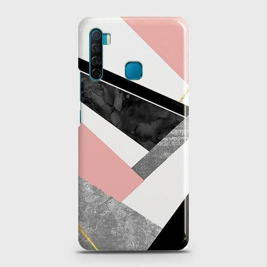 Infinix S5 Cover - Matte Finish - Geometric Luxe Marble Trendy Printed Hard Case with Life Time Colors Guarantee