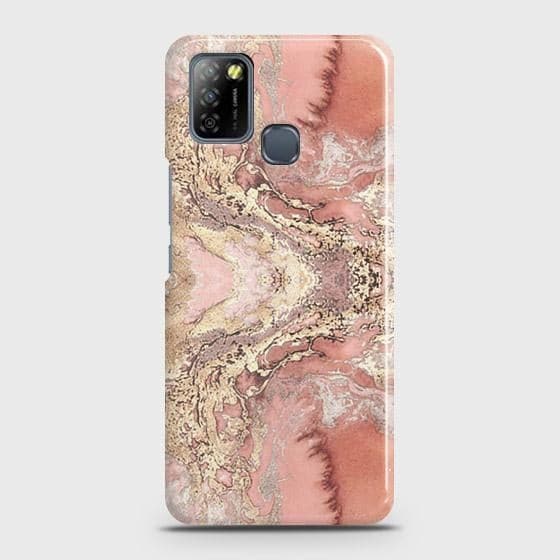 Infinix Smart Cover Trendy Chic Rose Gold Marble Printed Hard