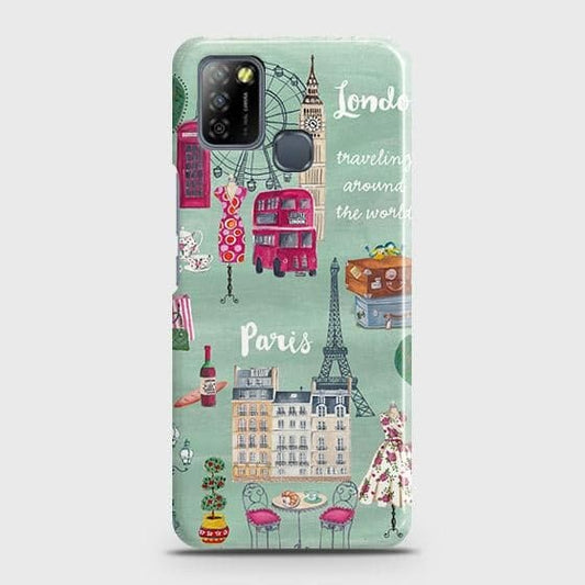 Infinix Smart 5 Cover - Matte Finish - London, Paris, New York ModernPrinted Hard Case with Life Time Colors Guarantee