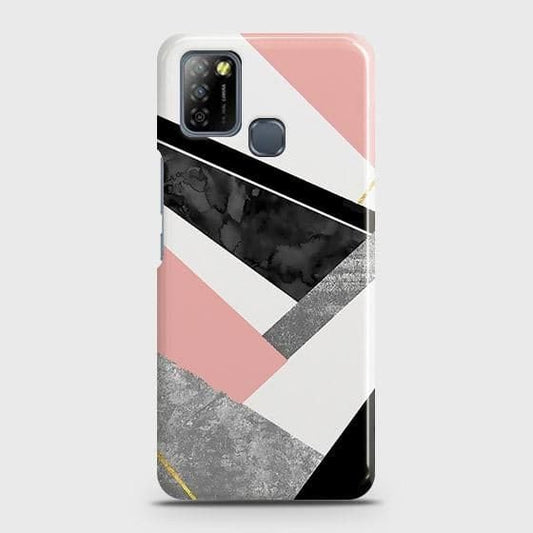 Infinix Smart 5 Cover - Matte Finish - Geometric Luxe Marble Trendy Printed Hard Case with Life Time Colors Guarantee
