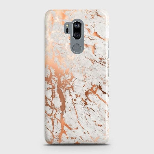 LG G7 ThinQ Cover - In Chic Rose Gold Chrome Style Printed Hard Case with Life Time Colors Guarantee