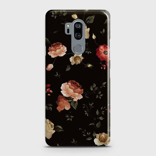 LG G7 ThinQ Cover - Matte Finish - Dark Rose Vintage Flowers Printed Hard Case with Life Time Colors Guarantee