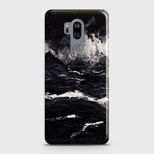 LG G7 ThinQ Cover - Black Ocean Marble Trendy Printed Hard Case with Life Time Colors Guarantee