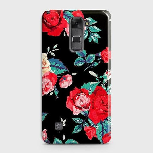 LG Stylus 2 / Stylo 2 Cover - Luxury Vintage Red Flowers Printed Hard Case with Life Time Colors Guarantee