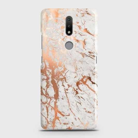 Nokia 2.4 Cover - In Chic Rose Gold Chrome Style Printed Hard Case with Life Time Colors Guarantee ( Fast Delivery )