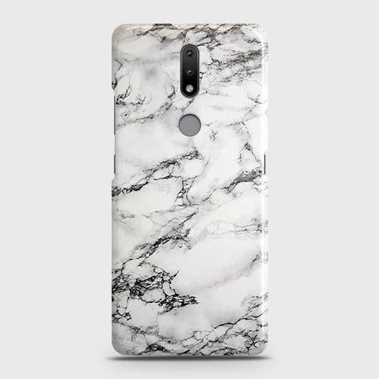 Nokia 2.4 Cover - Matte Finish - Trendy Mysterious White Marble Printed Hard Case with Life Time Colors Guarantee