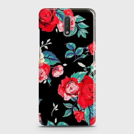 Nokia 2.3 Cover - Luxury Vintage Red Flowers Printed Hard Case with Life Time Colors Guarantee