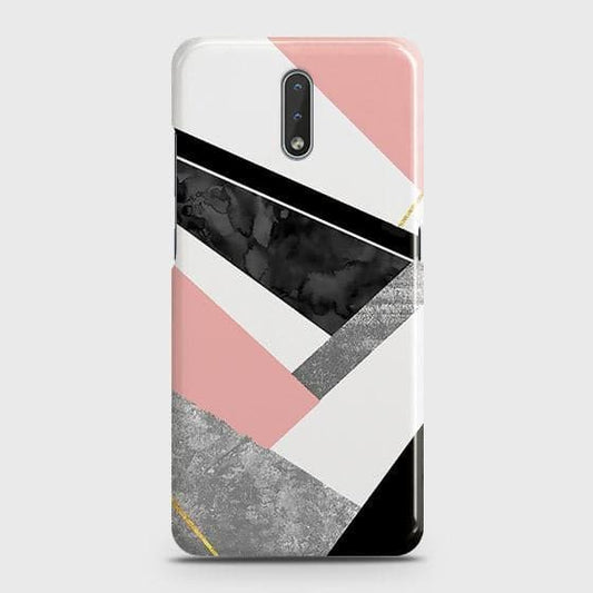 Nokia 2.3 Cover - Matte Finish - Geometric Luxe Marble Trendy Printed Hard Case with Life Time Colors Guarantee ( Fast Delivery )