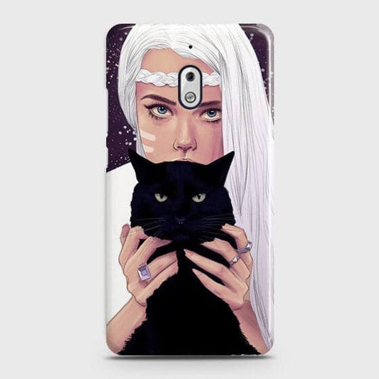 Nokia 2.1 Cover - Trendy Wild Black Cat Printed Hard Case with Life Time Colors Guarantee